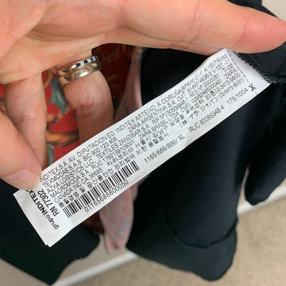 Zara Basic Chain Printed Midi Dress Black Knit Size XL - Picture 5 of 7